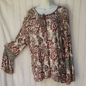 Floral Paisley Women's Top Sz 2x
